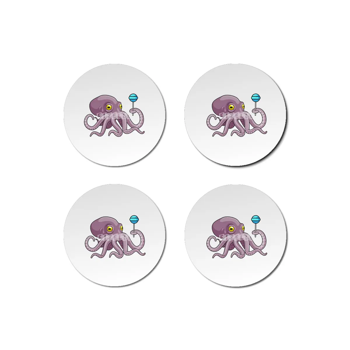 Octopus with Lollipop Bardak Altlığı