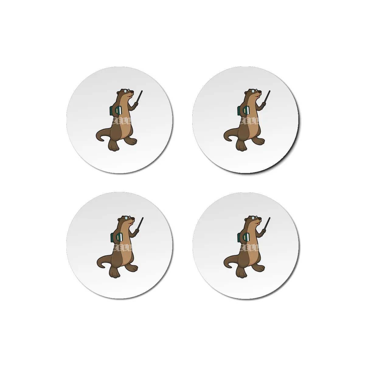 Otter as Teacher with Book & Pointer Bardak Altlığı