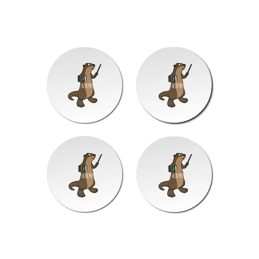 Otter as Teacher with Book & Pointer Bardak Altlığı