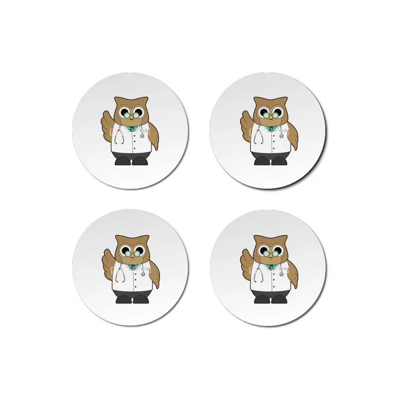 Owl as Doctor with Stetoscope Bardak Altlığı