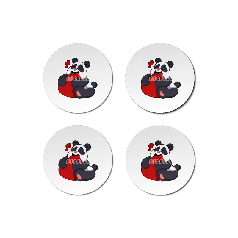 Panda - Love with Heart Bardak Altlığı