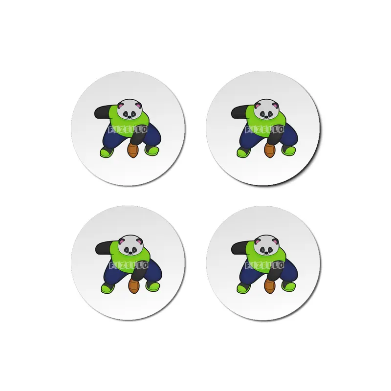 Panda as Football player with Football Bardak Altlığı