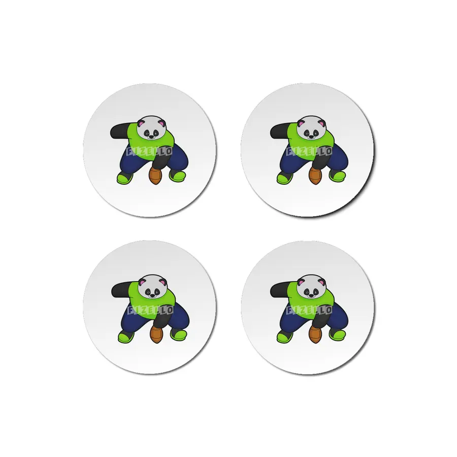 Panda as Football player with Football Bardak Altlığı