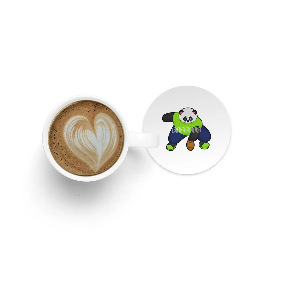Panda as Football player with Football Bardak Altlığı