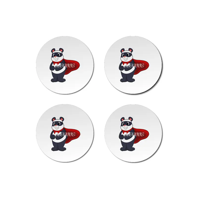 Panda as Hero with Mask & Cape Bardak Altlığı