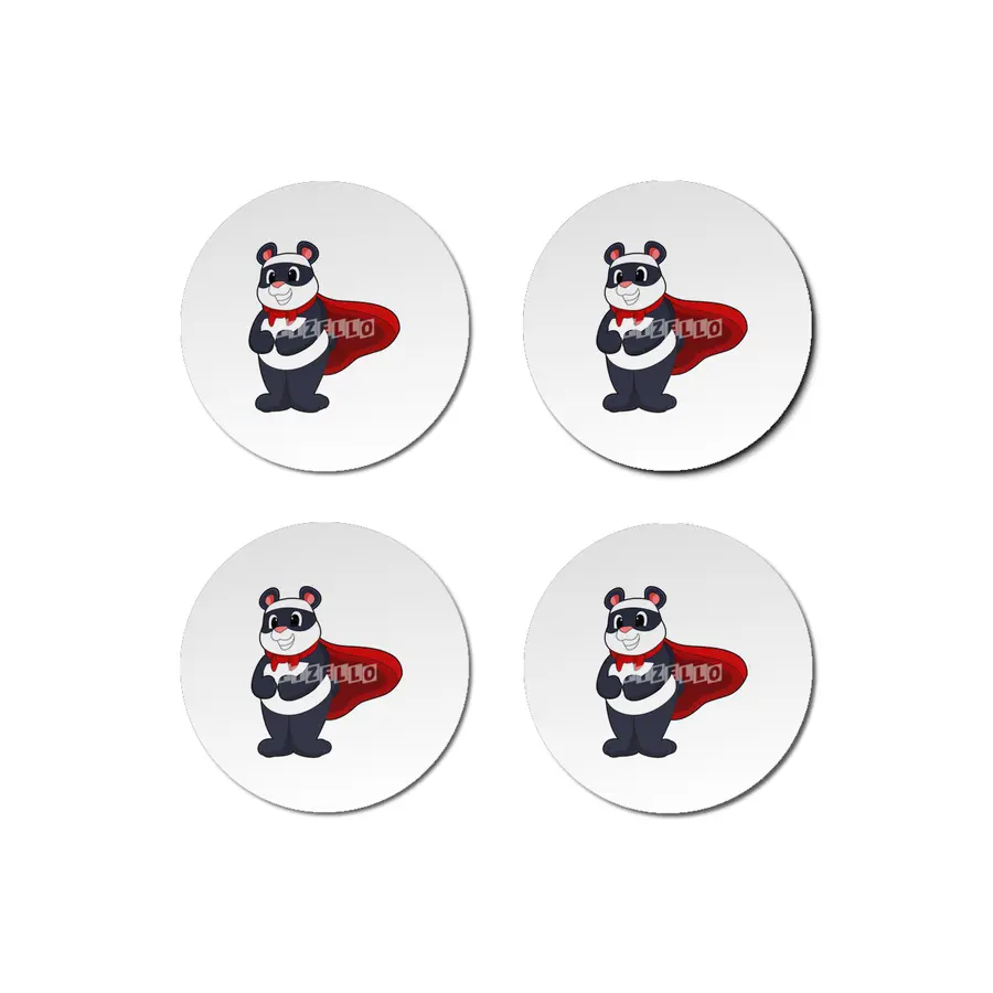 Panda as Hero with Mask & Cape Bardak Altlığı