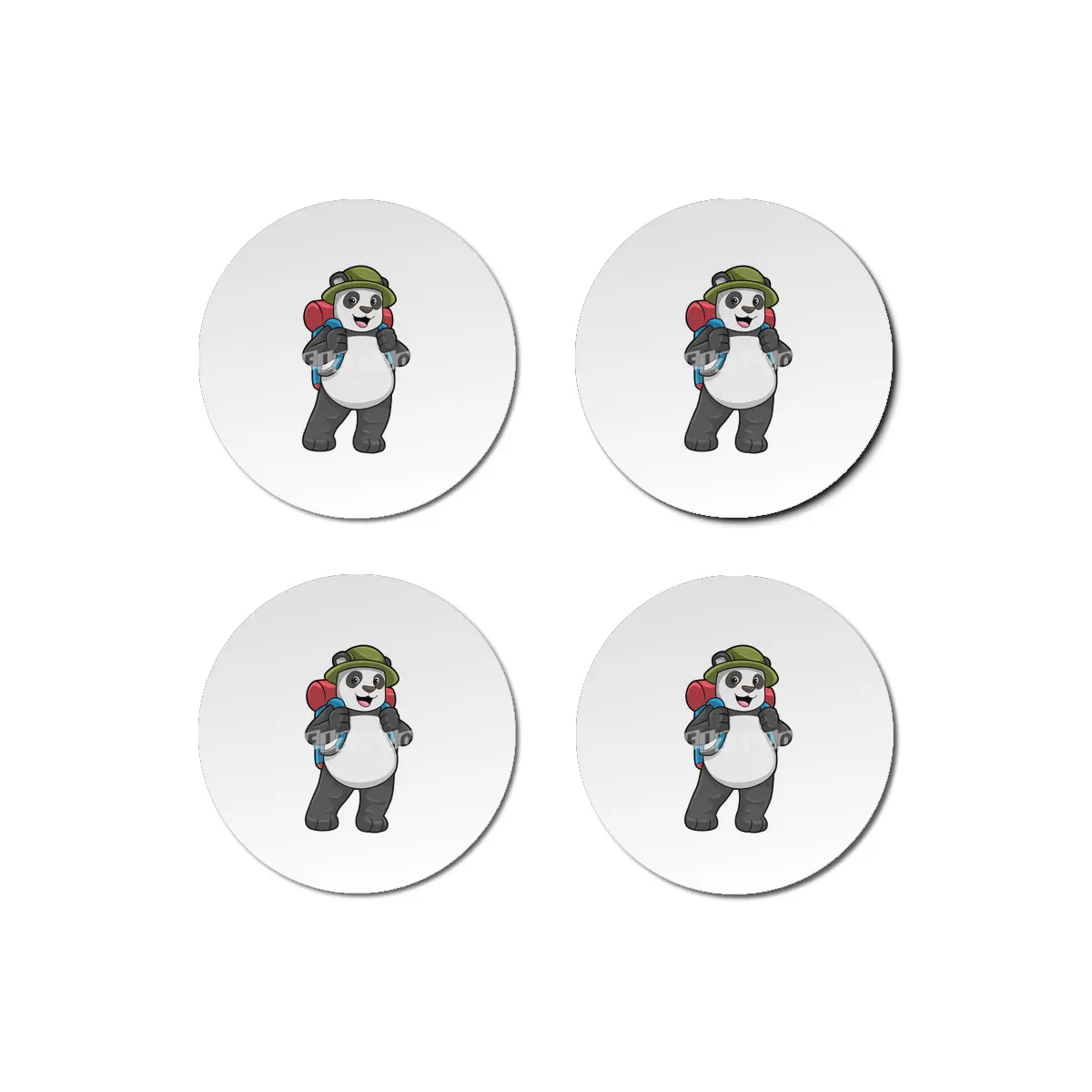 Panda as Hiker with Backpack Bardak Altlığı