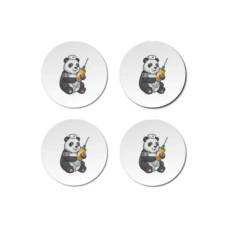 Panda as Nurse with Syringe Bardak Altlığı