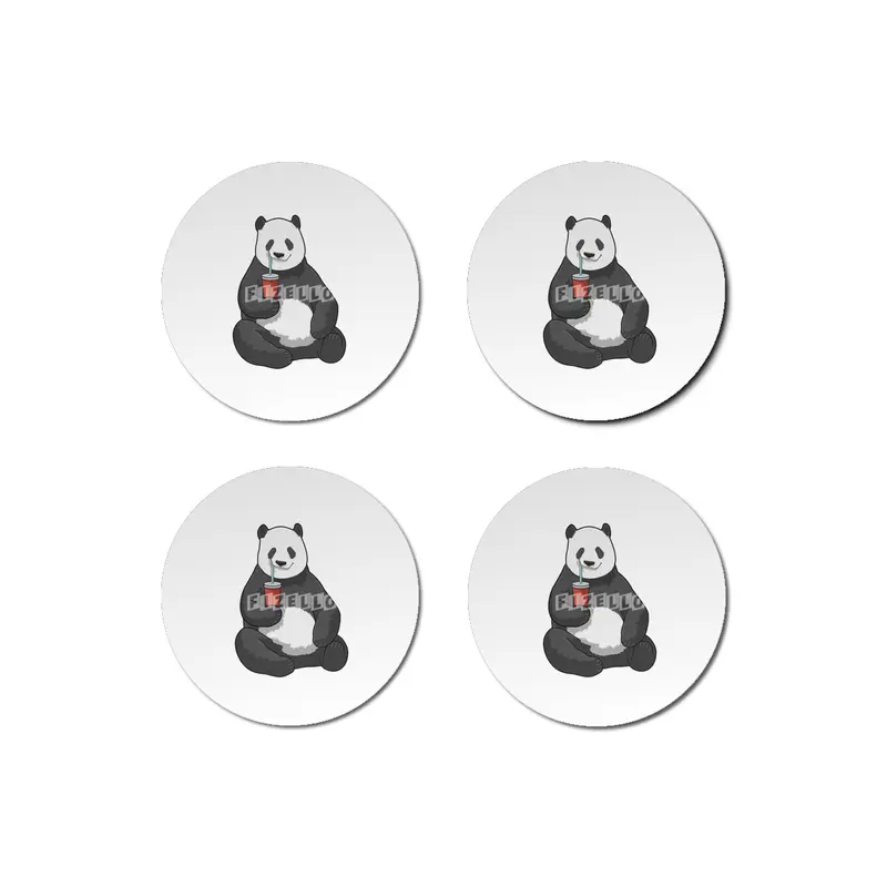 Panda with Drink Bardak Altlığı