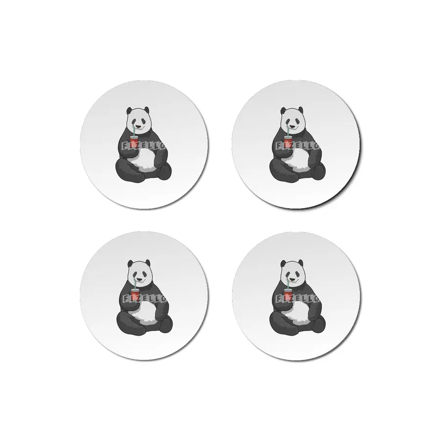 Panda with Drink Bardak Altlığı
