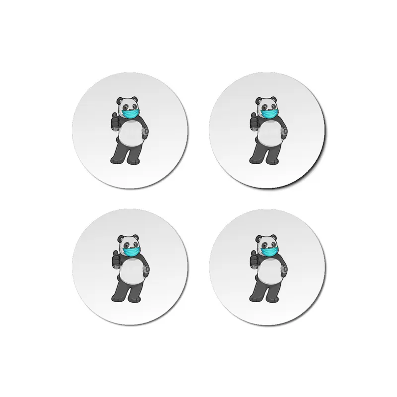 Panda with Face mask Bardak Altlığı