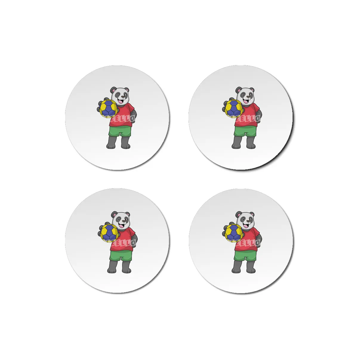 Panda with Handball Sports Bardak Altlığı