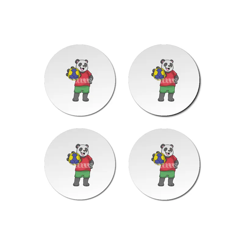 Panda with Handball Sports Bardak Altlığı