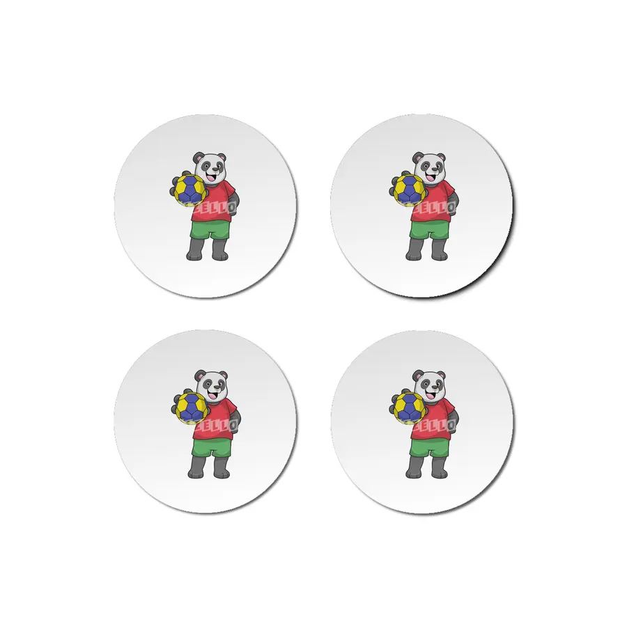 Panda with Handball Sports Bardak Altlığı
