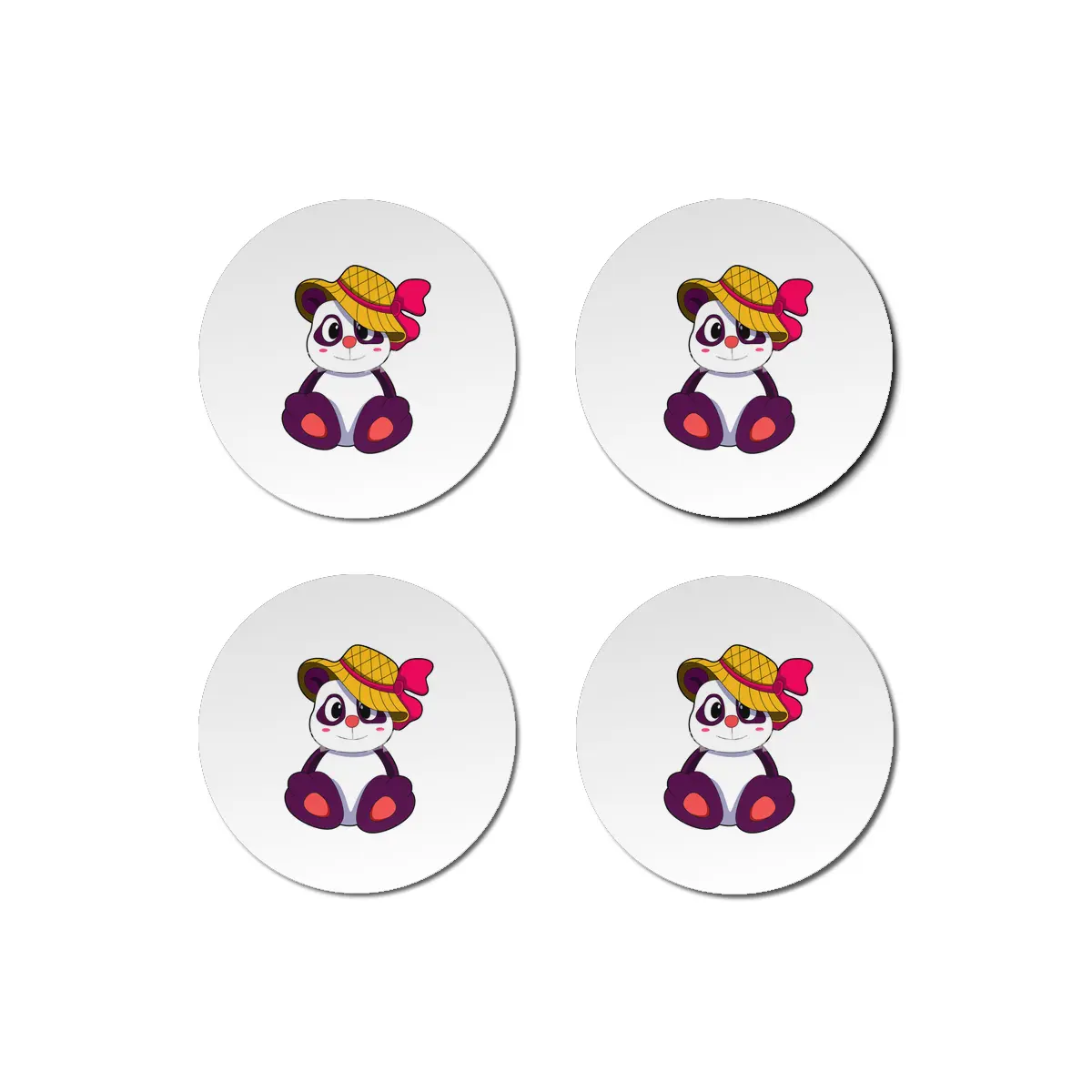 Panda with Hat Bardak Altlığı