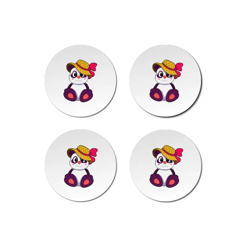 Panda with Hat Bardak Altlığı