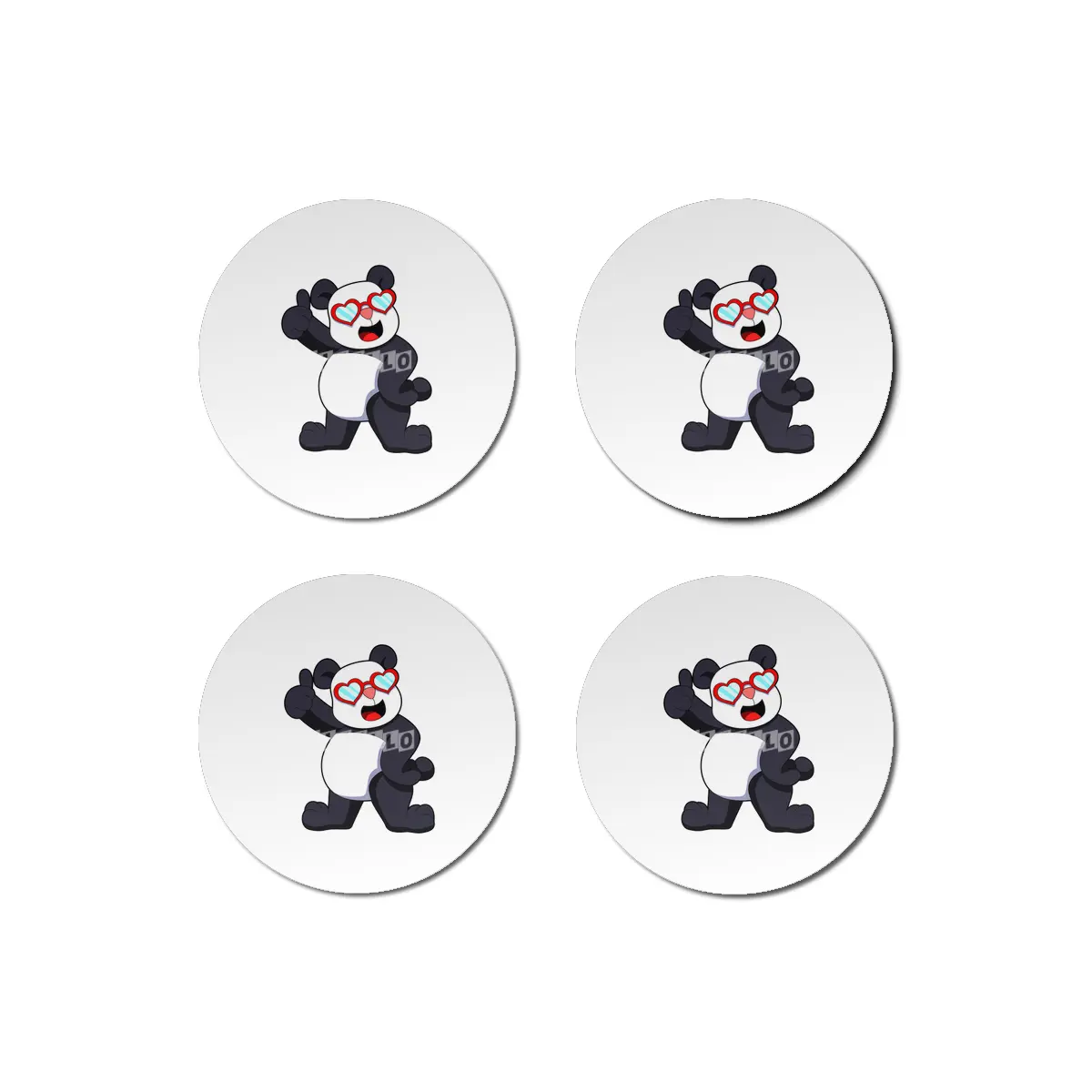 Panda with Heart as Glasses Bardak Altlığı