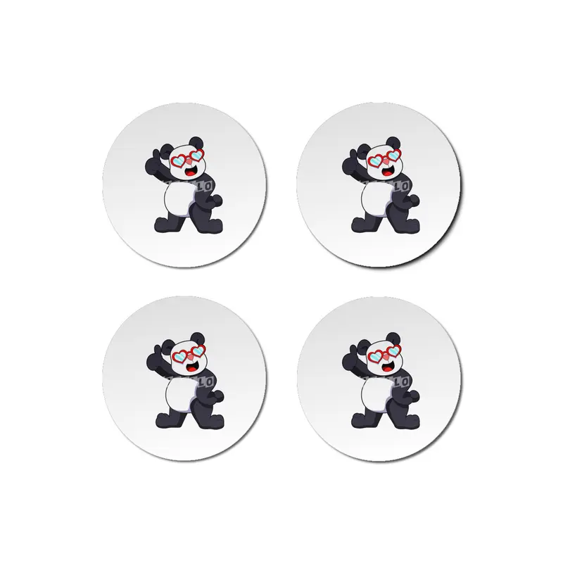 Panda with Heart as Glasses Bardak Altlığı