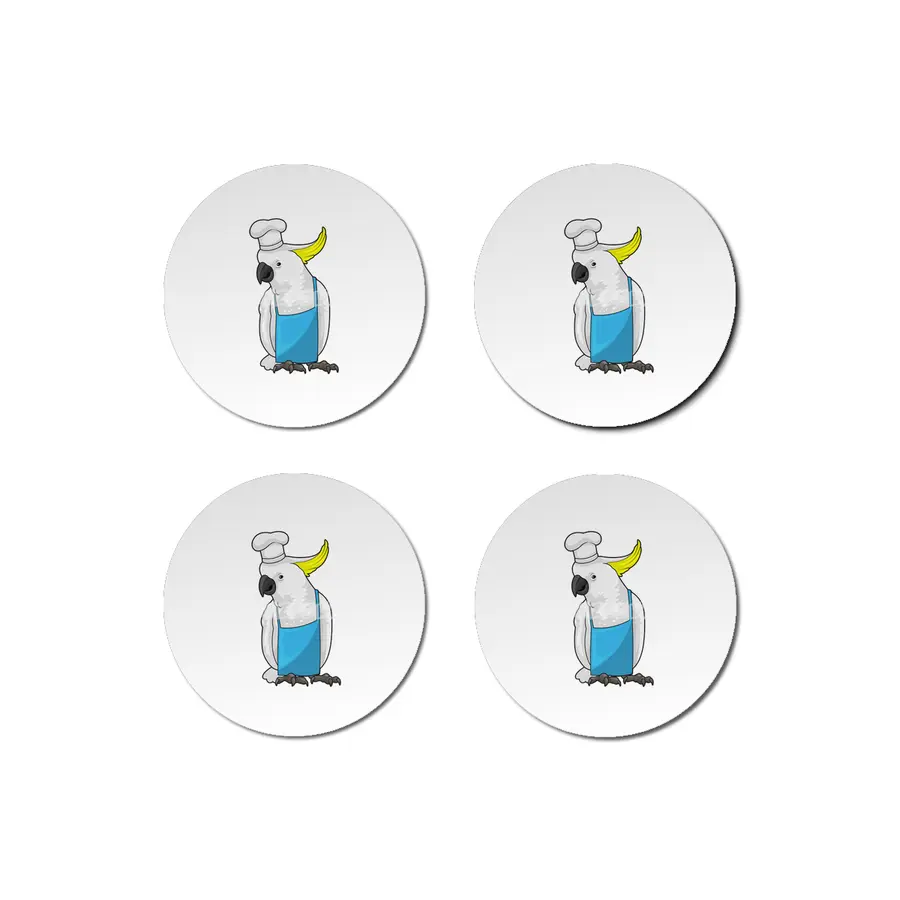 Parrot as Chef with Cooking hat Bardak Altlığı