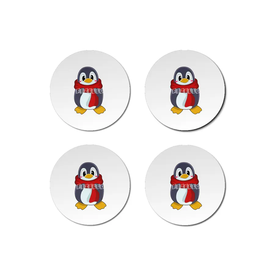 Penguin with Scarf Bardak Altlığı