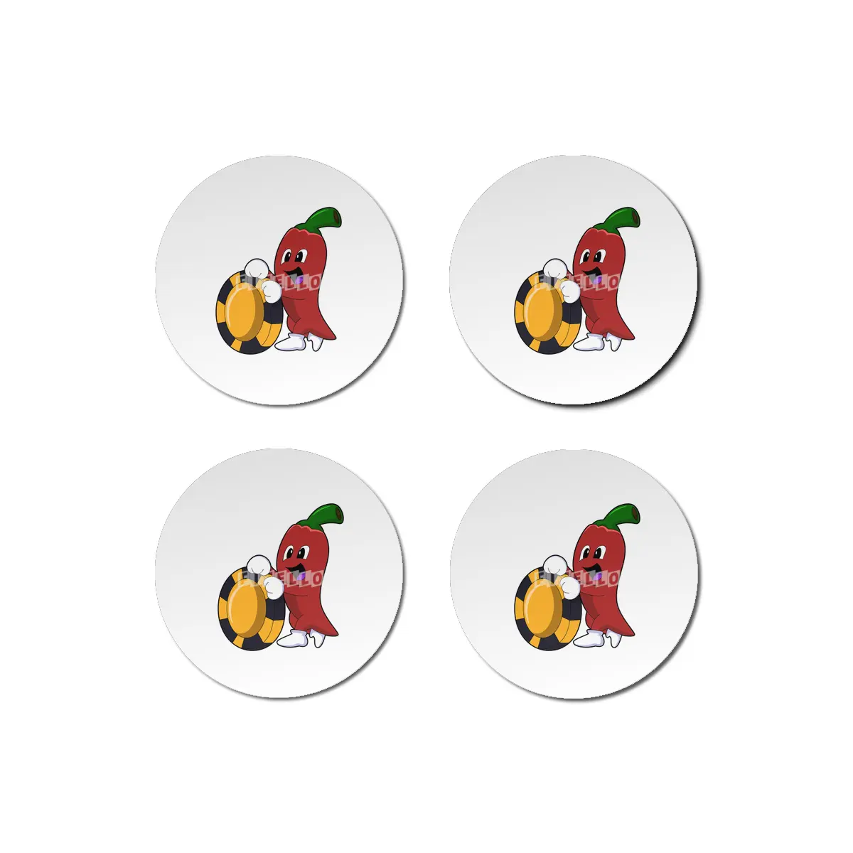 Pepper at Poker with Poker chips Bardak Altlığı