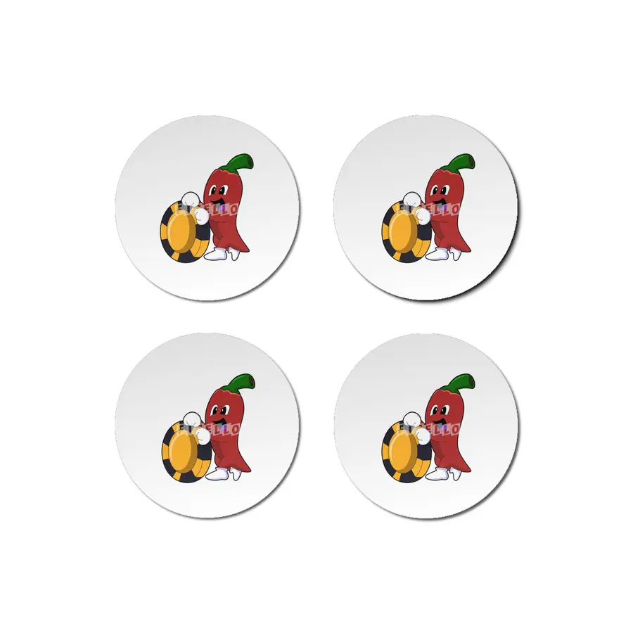 Pepper at Poker with Poker chips Bardak Altlığı