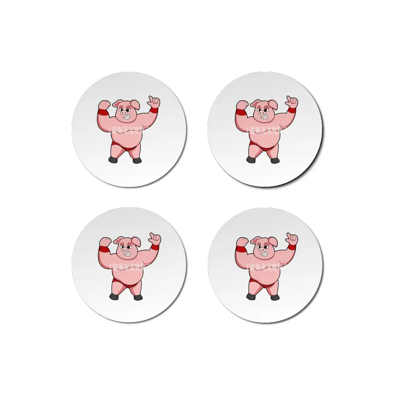 Pig as Bodybuilder with big Belly Bardak Altlığı