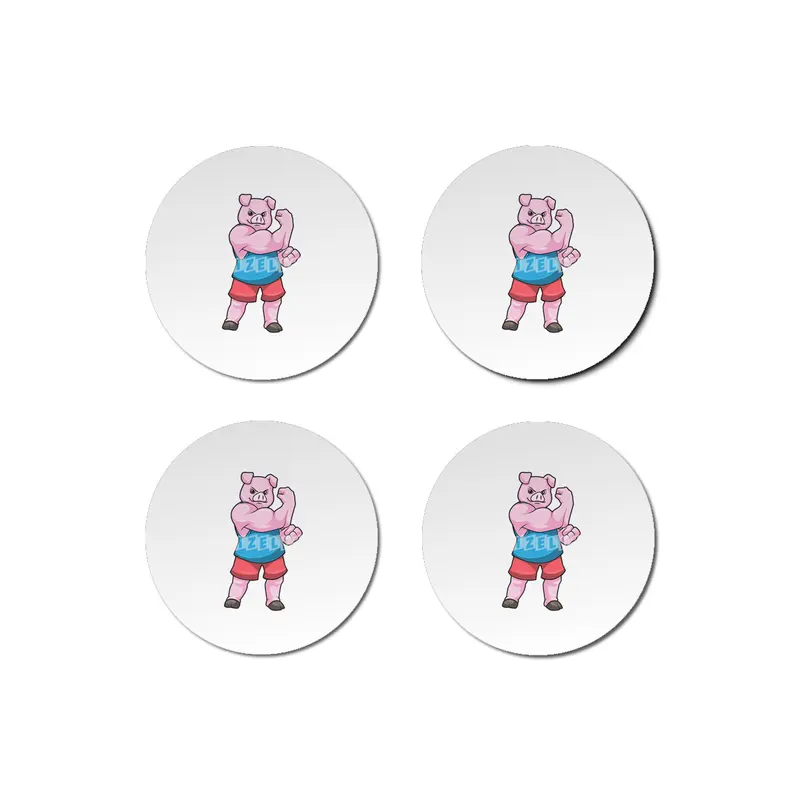 Pig as Bodybuilder with big Upper arm Bardak Altlığı