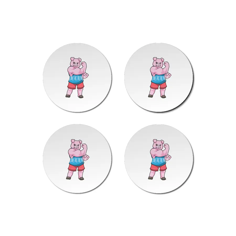 Pig as Bodybuilder with big Upper arm Bardak Altlığı