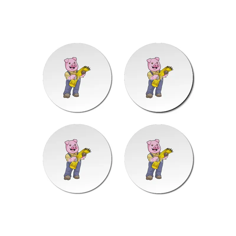 Pig as Farmer with Straw Bardak Altlığı