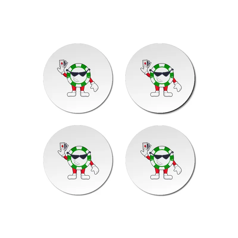Poker chip with Poker cards Bardak Altlığı