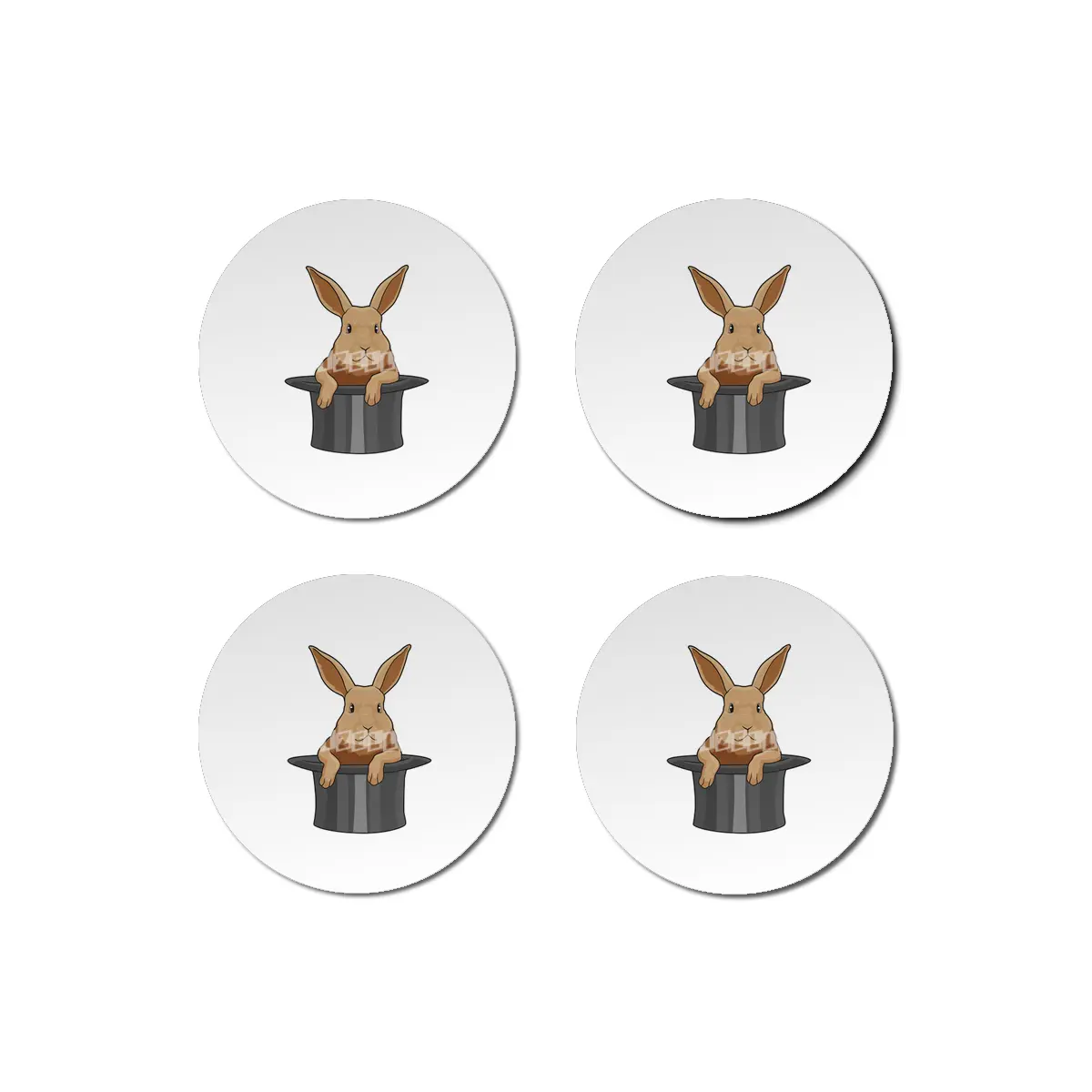 Rabbit Magician Magic hat Bardak Altlığı