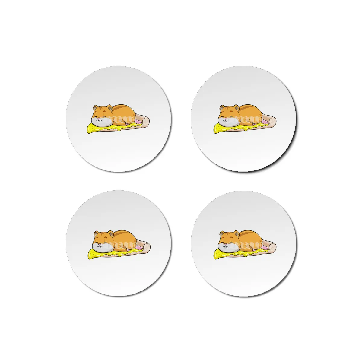 Hamster & Pizza with Cheese Bardak Altlığı
