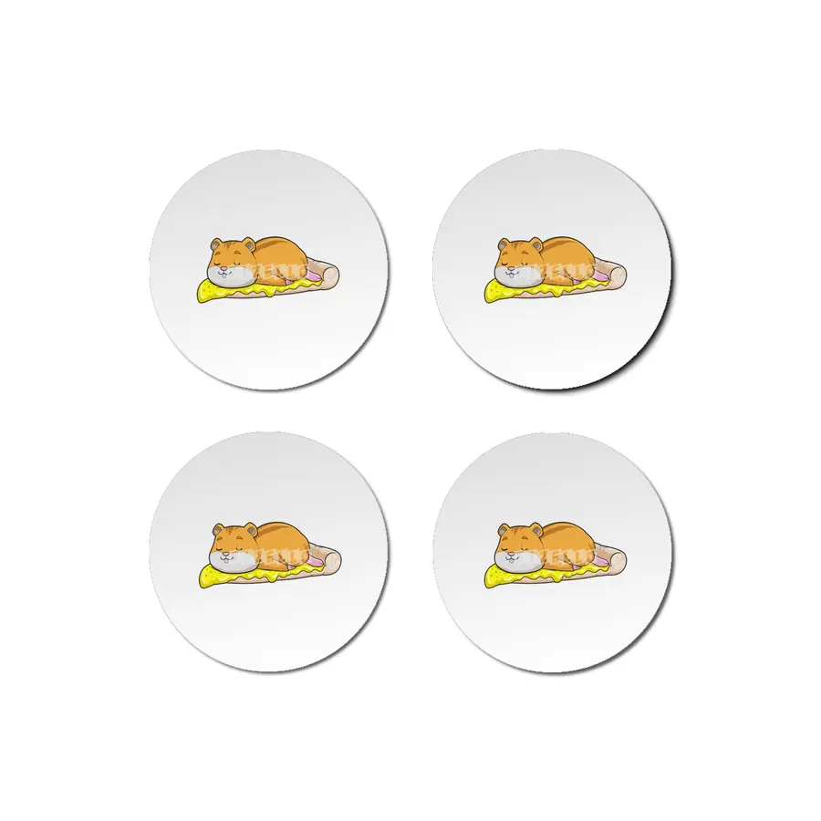Hamster & Pizza with Cheese Bardak Altlığı