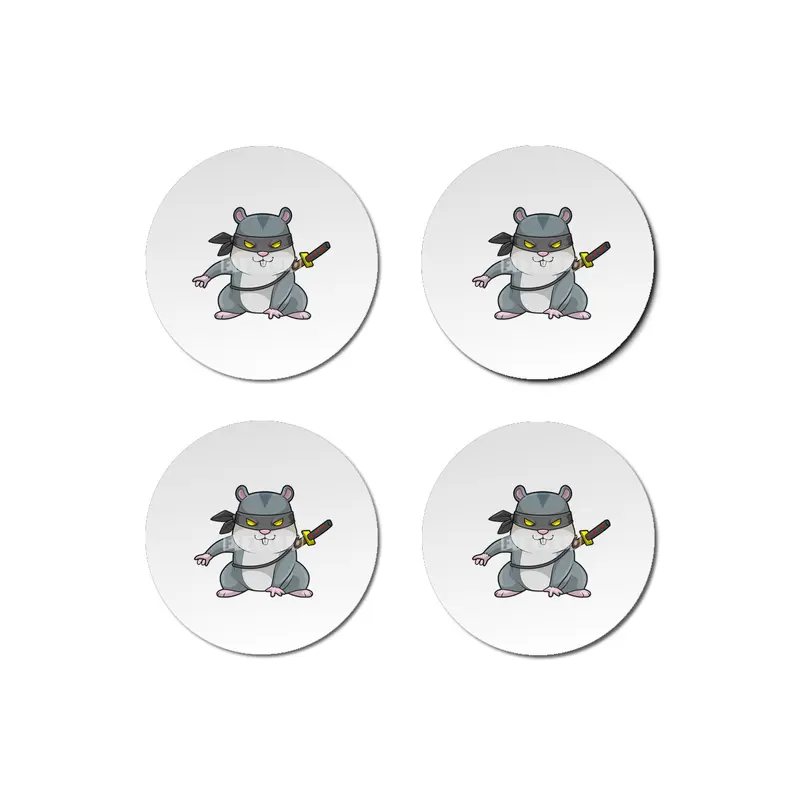 Hamster as Ninja at Martial arts with Sword Bardak Altlığı