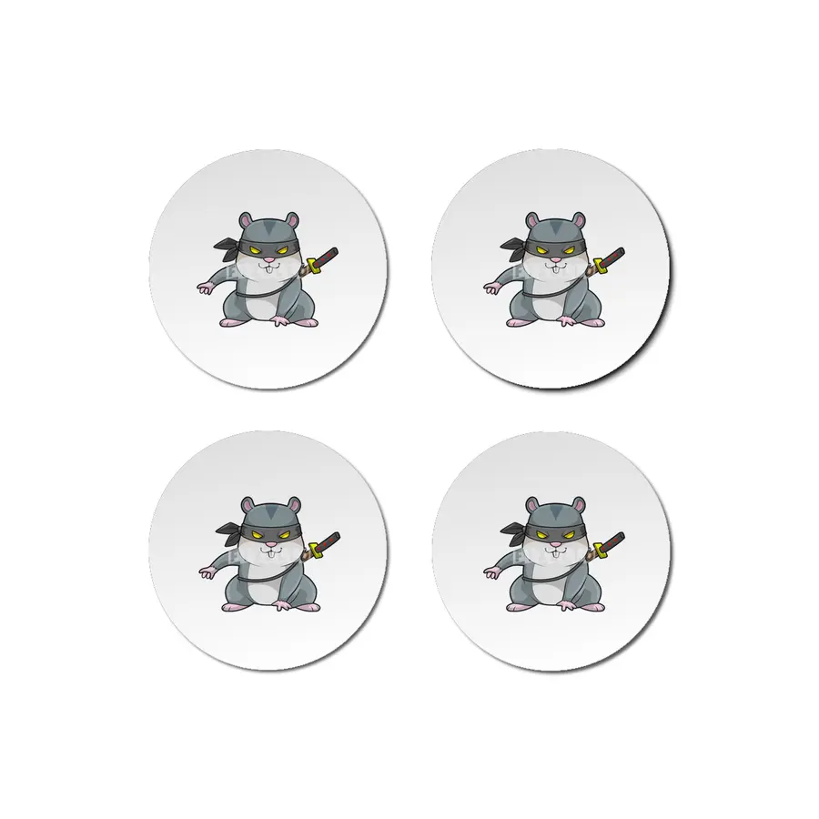 Hamster as Ninja at Martial arts with Sword Bardak Altlığı