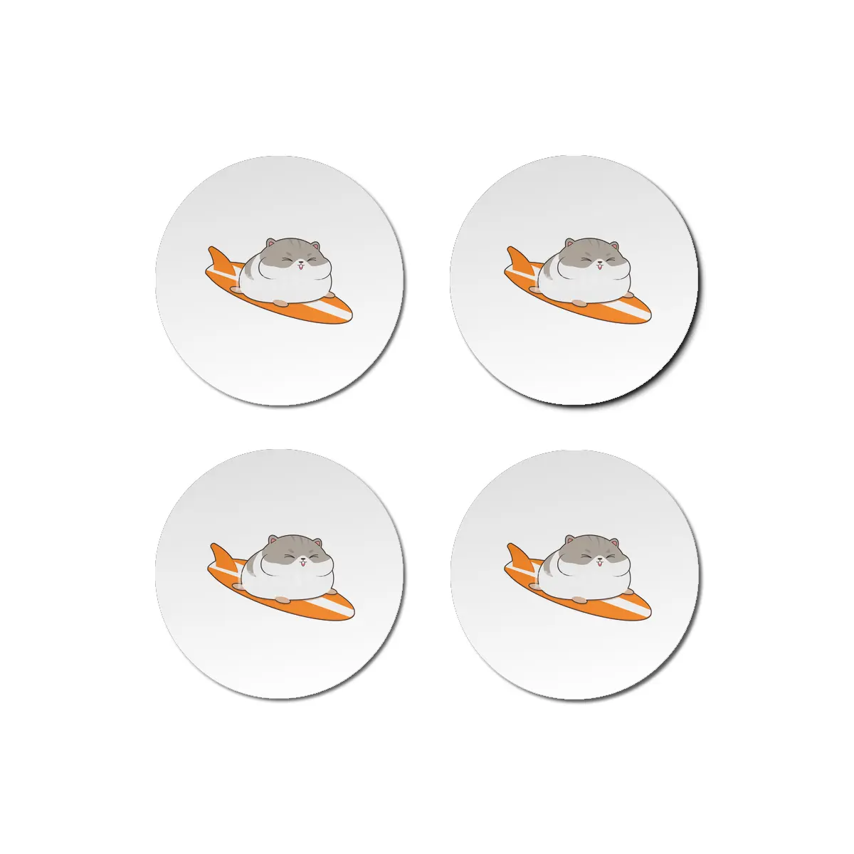 Hamster as Surfer with Surfboard Bardak Altlığı