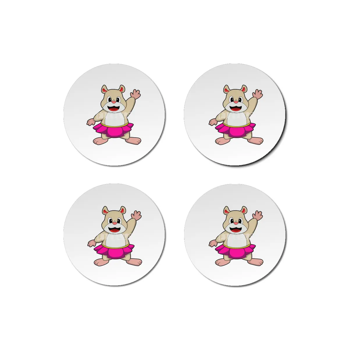 Hamster at Dance with Skirt Bardak Altlığı