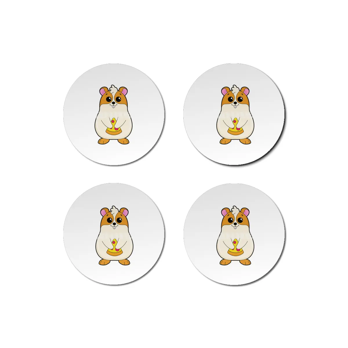 Hamster at Eating of Pizza Bardak Altlığı