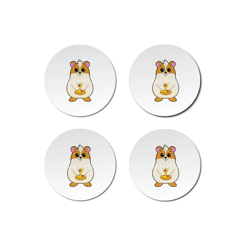 Hamster at Eating of Pizza Bardak Altlığı