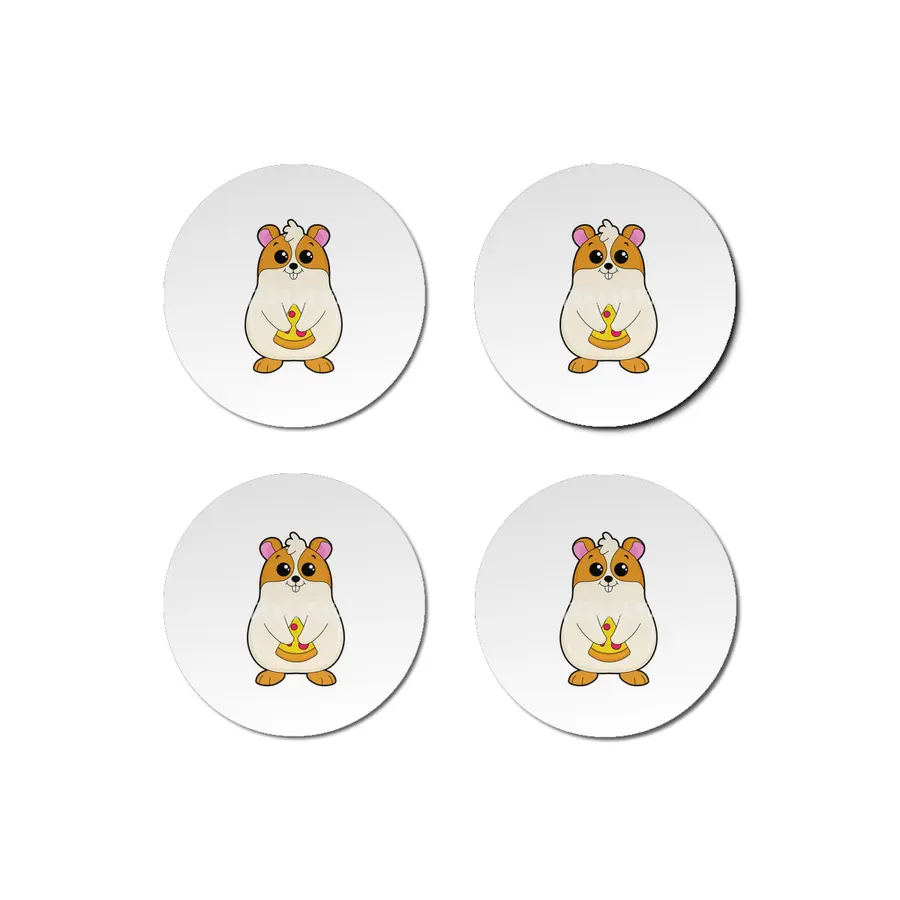 Hamster at Eating of Pizza Bardak Altlığı