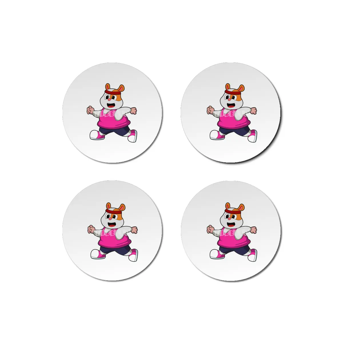 Hamster at Running with Headband Bardak Altlığı