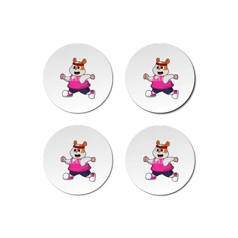 Hamster at Running with Headband Bardak Altlığı