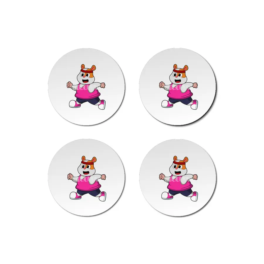 Hamster at Running with Headband Bardak Altlığı