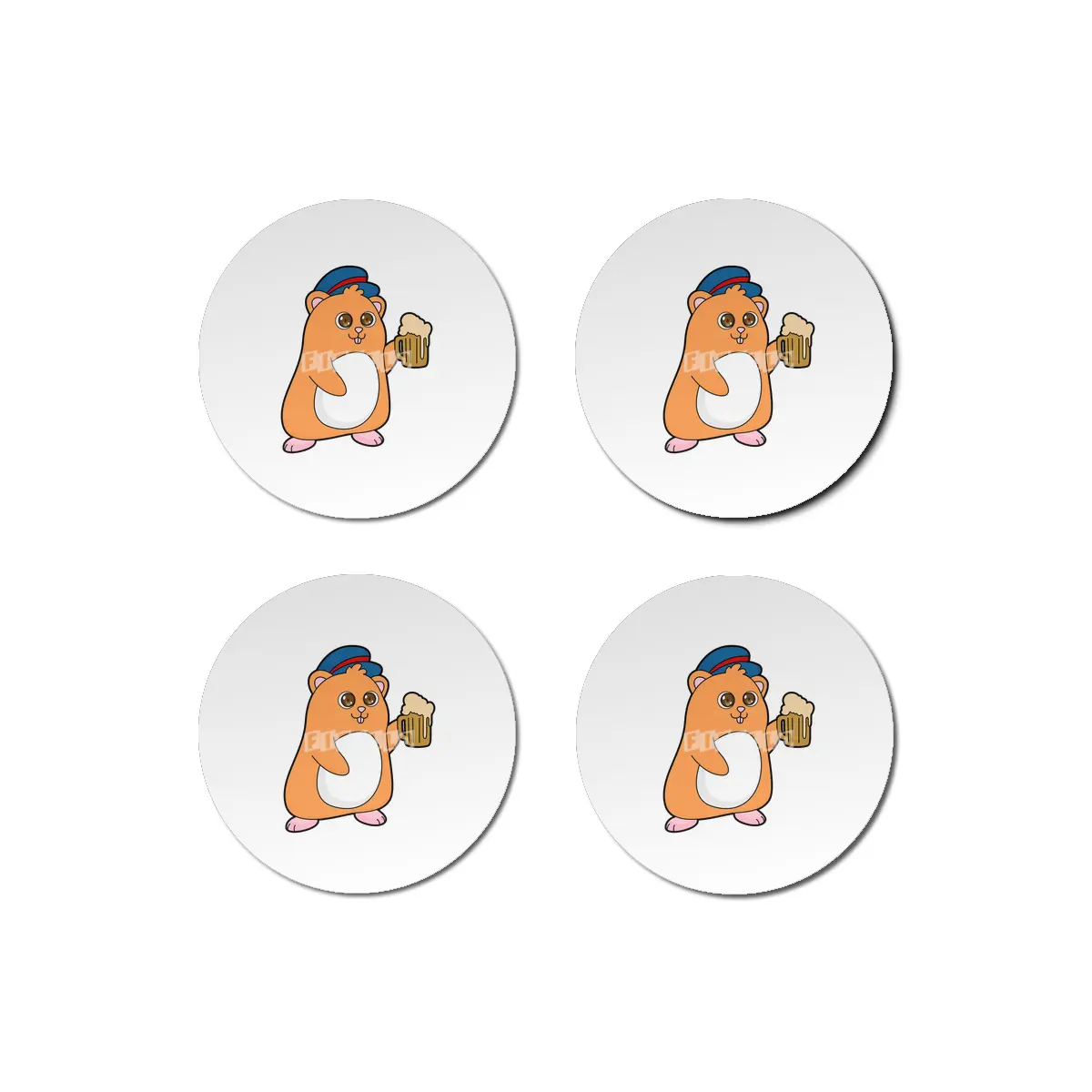 Hamster with Beer Bardak Altlığı