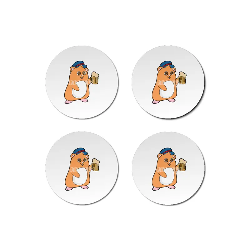 Hamster with Beer Bardak Altlığı