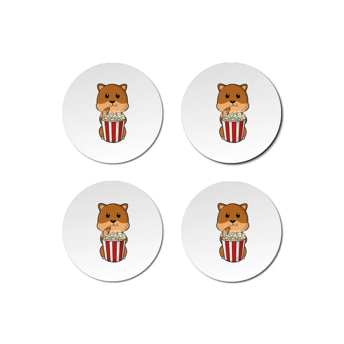 Hamster with Cone of Popcorn Bardak Altlığı
