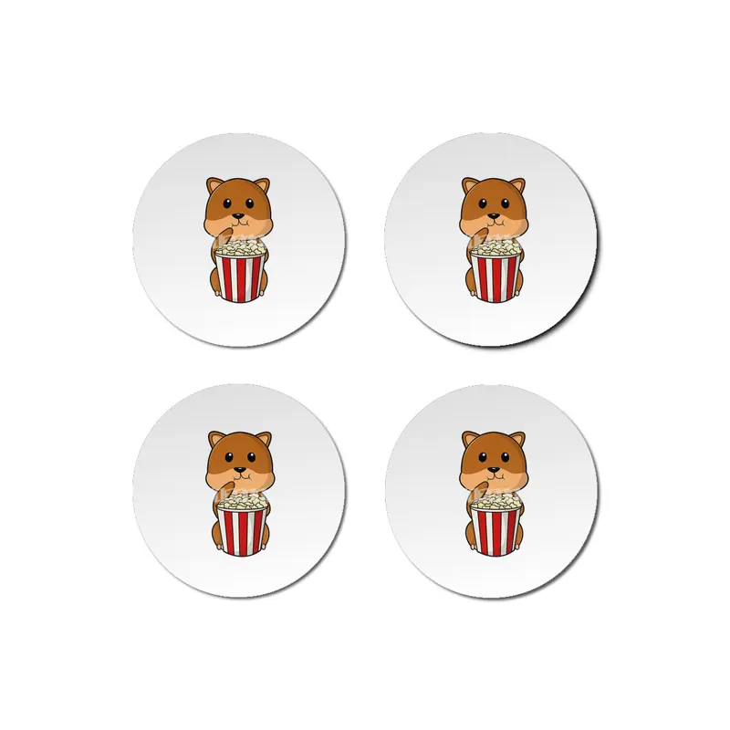 Hamster with Cone of Popcorn Bardak Altlığı