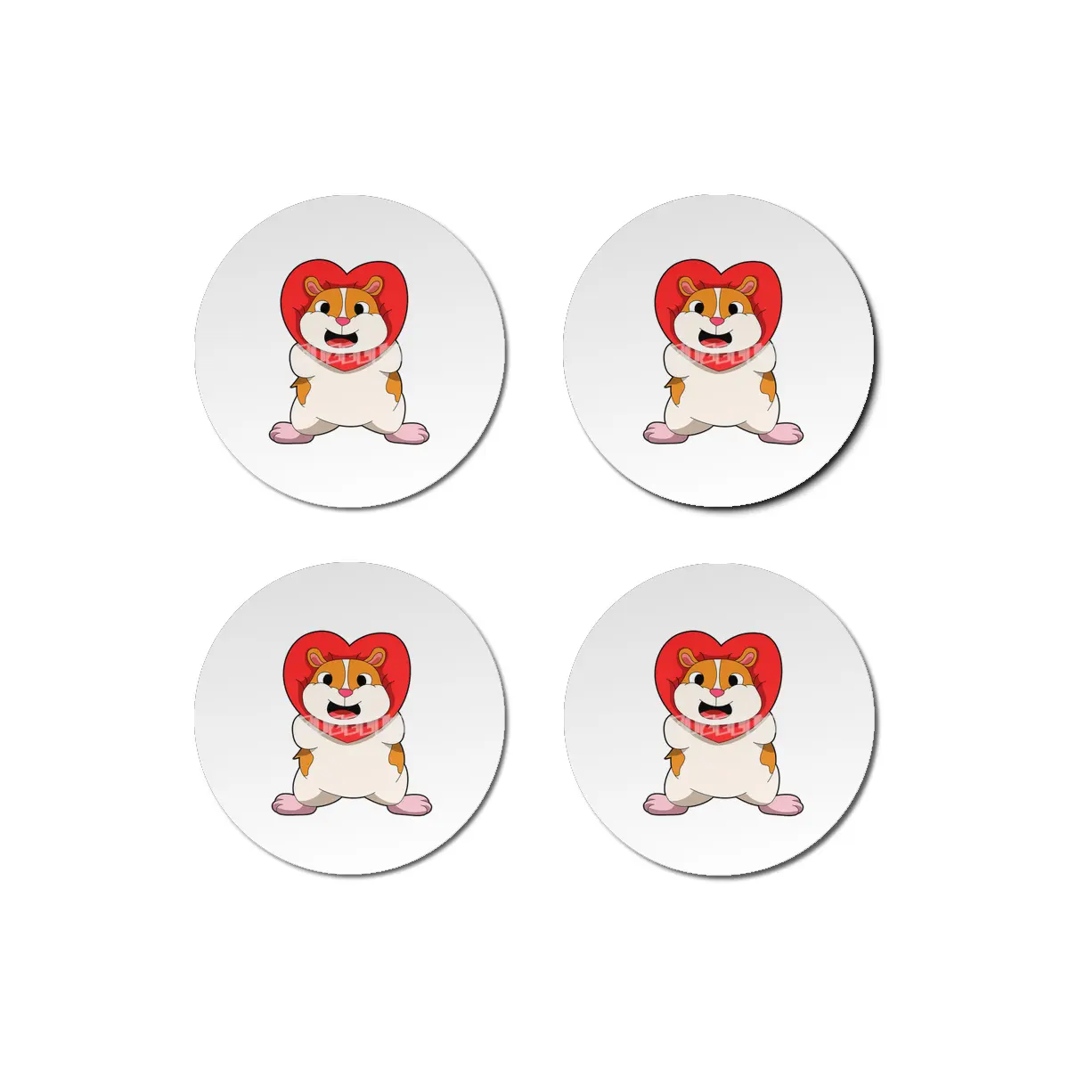 Hamster with Heart Bardak Altlığı