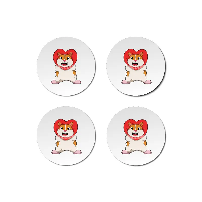 Hamster with Heart Bardak Altlığı